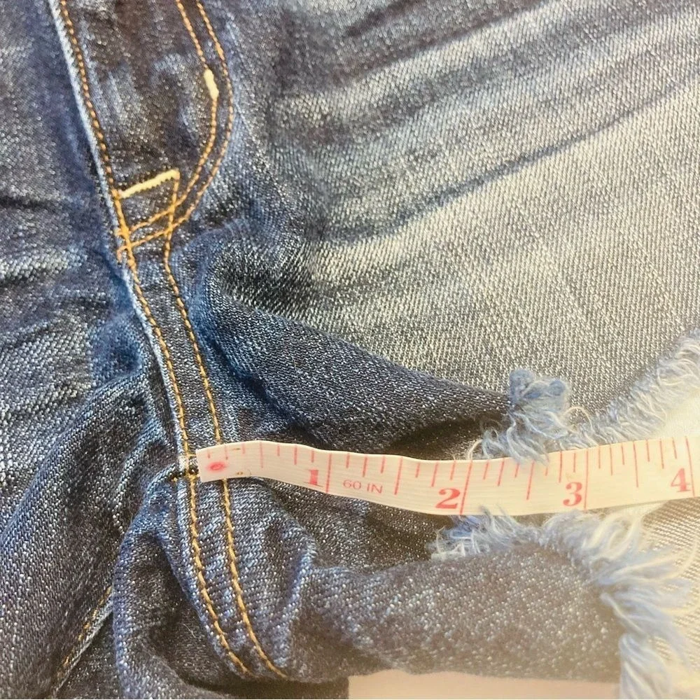 American Eagle Festival Shorts Women 0 Blue Hi-Rise Denim Cut Offs Super Stretch